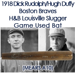 1918 Dick Rudolph/Hugh Duffy Boston Braves H&B Louisville Slugger Professional Model Bat (MEARS A10)