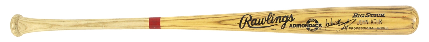 1990 John Kruk Philadelphia Phillies Signed Rawlings Adirondack Professional Model Bat (MEARS LOA/JSA)