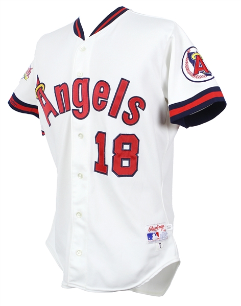 1989 Claudell Washington California Angels Game Worn Home Jersey (MEARS LOA)