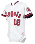 1989 Claudell Washington California Angels Game Worn Home Jersey (MEARS LOA)