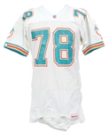 1991 Richmond Webb Miami Dolphins Signed Game Worn Road Jersey (MEARS LOA/*JSA*)