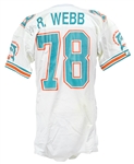 1991 Richmond Webb Miami Dolphins Signed Game Worn Road Jersey (MEARS LOA/*JSA*)