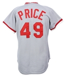 1981 Joe Price Cincinnati Reds Game Worn Road Jersey (MEARS LOA)