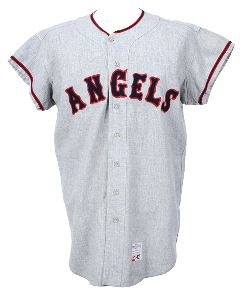 1966 Bubba Morton California Angels Game Worn Road Jersey (MEARS LOA)