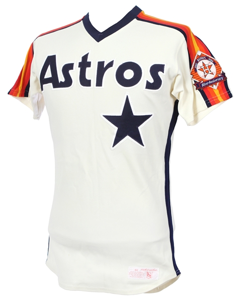 1986 Denny Walling Houston Astros Game Worn Cream Alternate Jersey (MEARS LOA) NL West Champions Season