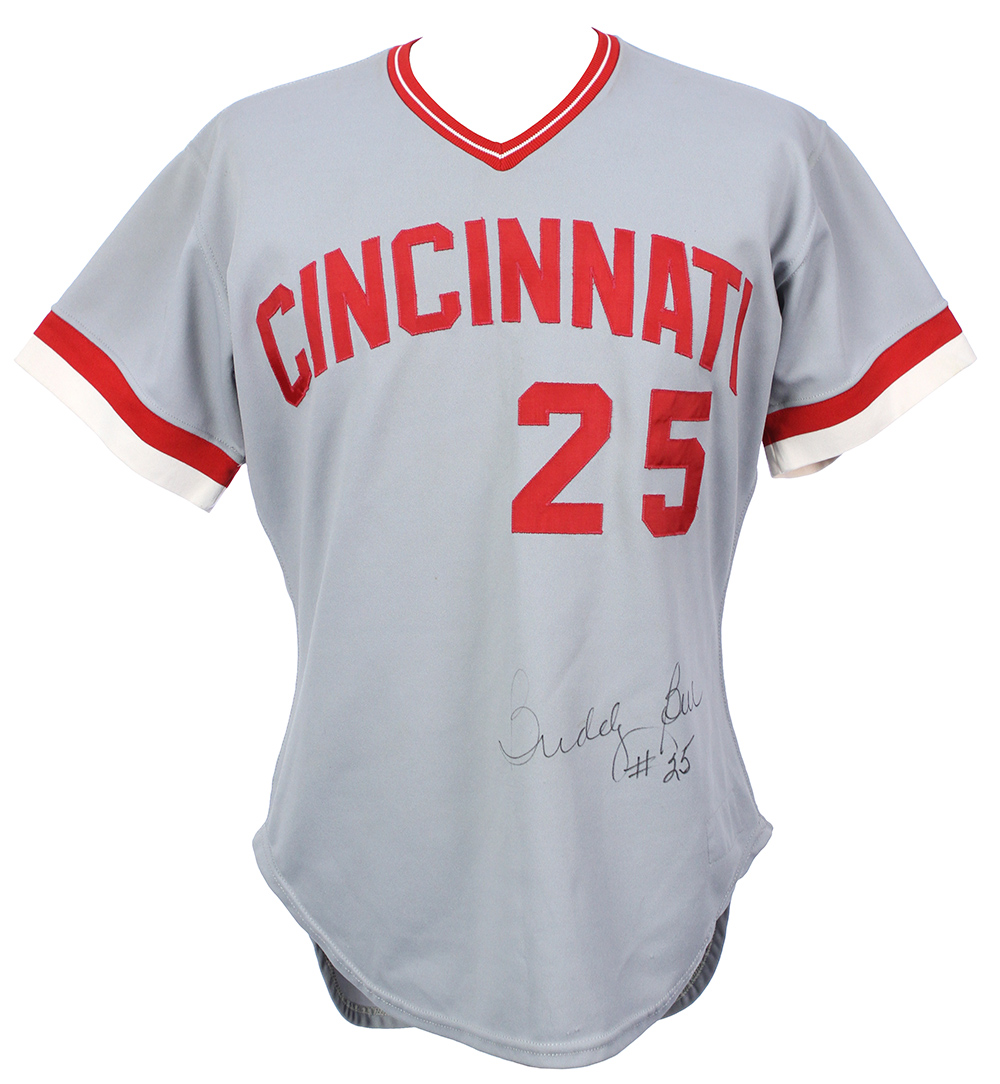 Lot Detail 1986 Buddy Bell Cincinnati Reds Signed Game Worn Road