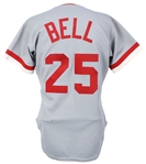 1986 Buddy Bell Cincinnati Reds Signed Game Worn Road Jersey (MEARS LOA/JSA)