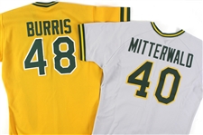 1982-84 George Mitterwald Ray Burris Oakland Athletics Game Worn Jerseys - Lot of 2 (MEARS LOA)