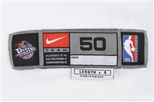 1997-98 Jerry Stackhouse Detroit Pistons Game Worn Home Jersey (MEARS A10) Provenance from PC Richard & Sons Electronic Company