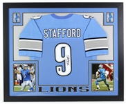 2014 Matthew Stafford Detroit Lions 36" x 44" Framed Display w/ Signed Jersey (*JSA*)