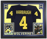 2017 Jim Harbaugh Michigan Wolverines 36" x 44" Framed Display w/ Signed Jersey (*JSA*)