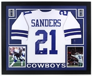 2017 Deion Sanders Dallas Cowboys 36" x 44" Framed Display w/ Signed Jersey (*JSA*)
