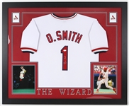 2016 Ozzie Smith St. Louis Cardinals 36" x 44" Framed Display w/ Signed Jersey (*JSA*)