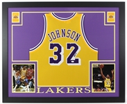 2017 Magic Johnson Los Angeles Lakers 36" x 44" Framed Display w/ Signed Jersey (*JSA*)