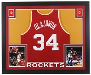 2017 Hakeem Olajuwon Houston Rockets 36" x 44" Framed Display w/ Signed Jersey (*JSA*)