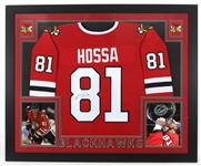 2014 Marian Hossa Chicago Blackhawks 36" x 44" Framed Display w/ Signed Jersey (*JSA*)