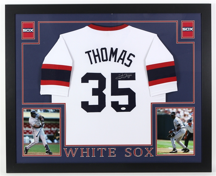 2017 Frank Thomas Chicago White Sox 36" x 44" Framed Display w/ Signed Jersey (*JSA*)