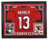 2005-09 Kurt Warner Arizona Cardinals 36" x 44" Framed Display w/ Signed Jersey (*JSA*)