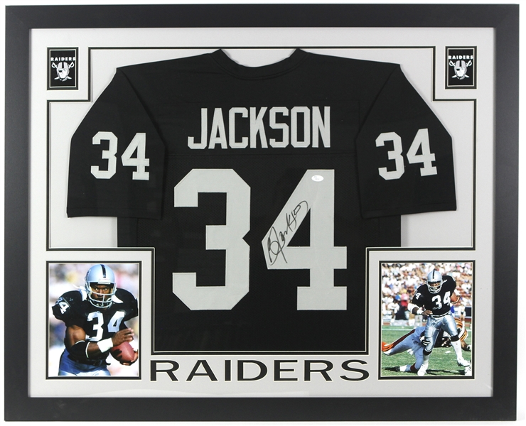 2000s Bo Jackson Los Angeles Raiders 36" x 44" Framed Display w/ Signed Jersey (*JSA*)