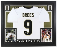 2016 Drew Brees New Orleans Saints 36" x 44" Framed Display w/ Signed Jersey (*JSA*)