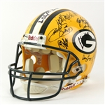 1996 Green Bay Packers Super Bowl XXXI Champion Team Signed Full Size Helmet w/ 40 Signatures Including Brett Favre, Mike Holmgren, Desmond Howard & More (JSA)