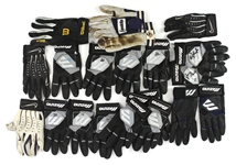 1995-99 Milwaukee Brewers Game Worn Batting Gloves & Catcher's Equipment - Lot of 14 (MEARS LOA)