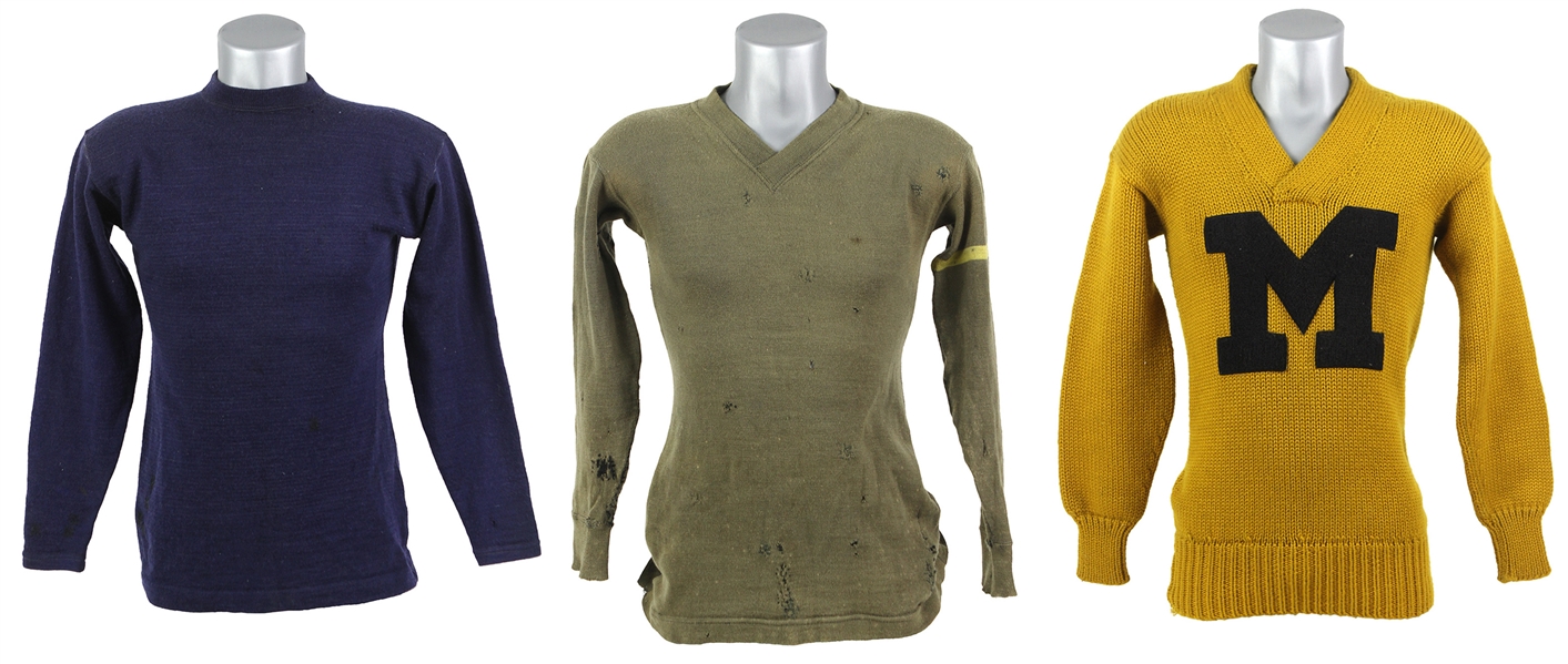 1919-1920s Jack Markweiss Marquette University Collection - Lot of 4 w/ Shoes, Sweater,  & Football Jersey (MEARS LOA)