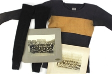 1916-17 Jack Markweiss Marquette Academy High School Football Memorabilia Collection - Lot of 4 w/ Matted Studio Photos, Game Worn Burghardt Athletic Goods Football Jersey & Socks (MEARS LOA)
