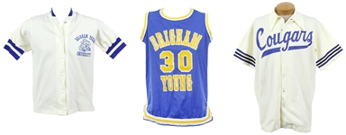 1980s BYU Basketball Game Worn Jerseys & Warm Ups - Lot of 3 (MEARS LOA)