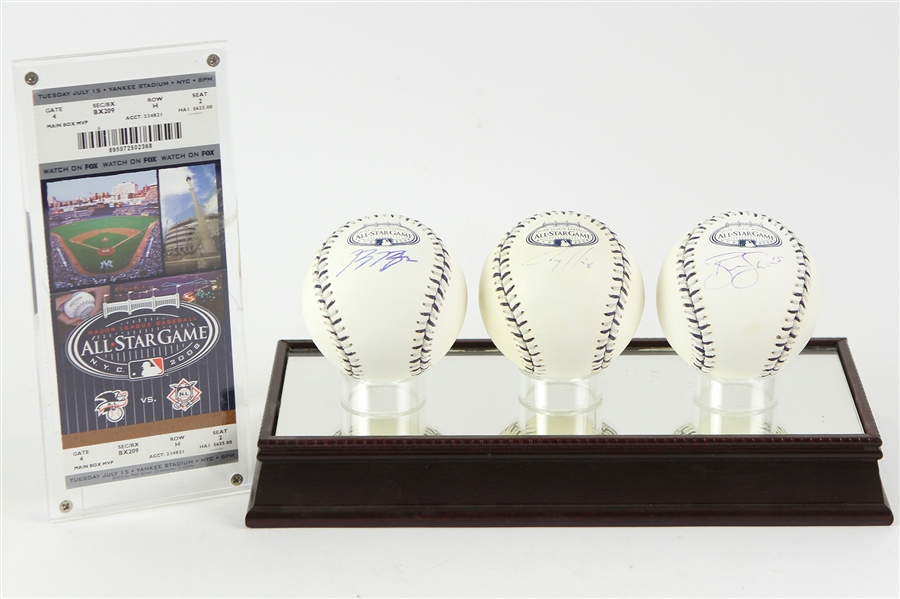 2008 Ryan Braun Ben Sheets Corey Hart Milwaukee Brewers Full All Star Game Ticket & Signed OASG Baseballs - Lot of 4 (JSA)