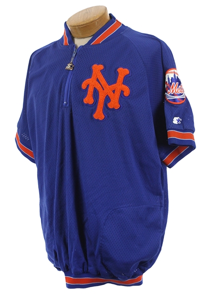 1990-91 Alejandro Pena New York Mets Game Worn Half Zip Pullover (MEARS LOA)