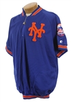 1990-91 Alejandro Pena New York Mets Game Worn Half Zip Pullover (MEARS LOA)