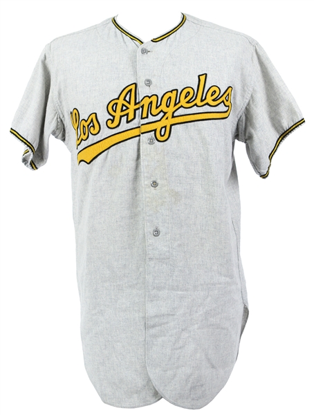 1965 Los Angeles Game Worn Rawlings Flannel Baseball Jersey (MEARS LOA) 