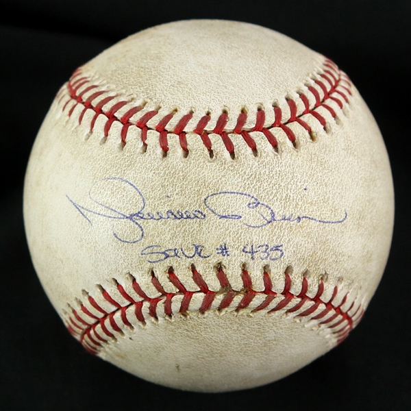 2007 (August 29) Mariano Rivera New York Yankees Signed OML Selig Career Save #435 Game Used Baseball (MEARS LOA/JSA/Steiner/MLB Hologram)