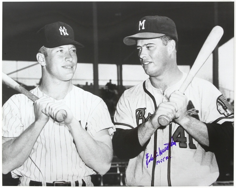 1990s Eddie Mathews Milwaukee Braves Signed 16" x 20" Photo (JSA)