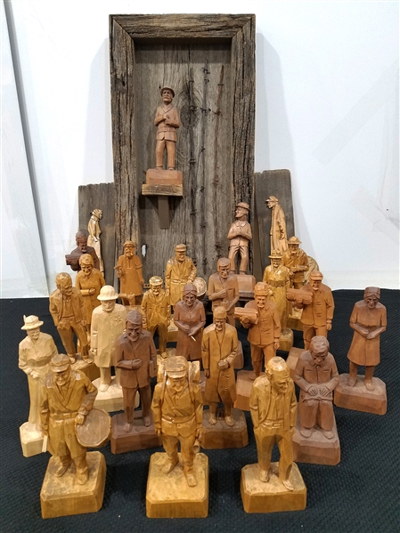 1940s-50s R.A. Struck Carved Wooden Figure Collection (25)