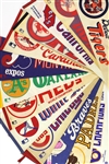1960's-90's Baseball Football Basketball Full Size Pennant Collection - Lot of 200+