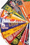 1960's-90's Baseball Football Basketball Full Size Pennant Collection - Lot of 200+