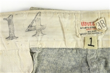 1947-59 Wilson Game Worn Flannel Baseball Uniform Pants - Lot of 4 Pairs