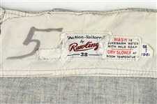 1961 Enos Slaughter Raleigh Capitals Game Worn Road Uniform Pants (MEARS LOA)