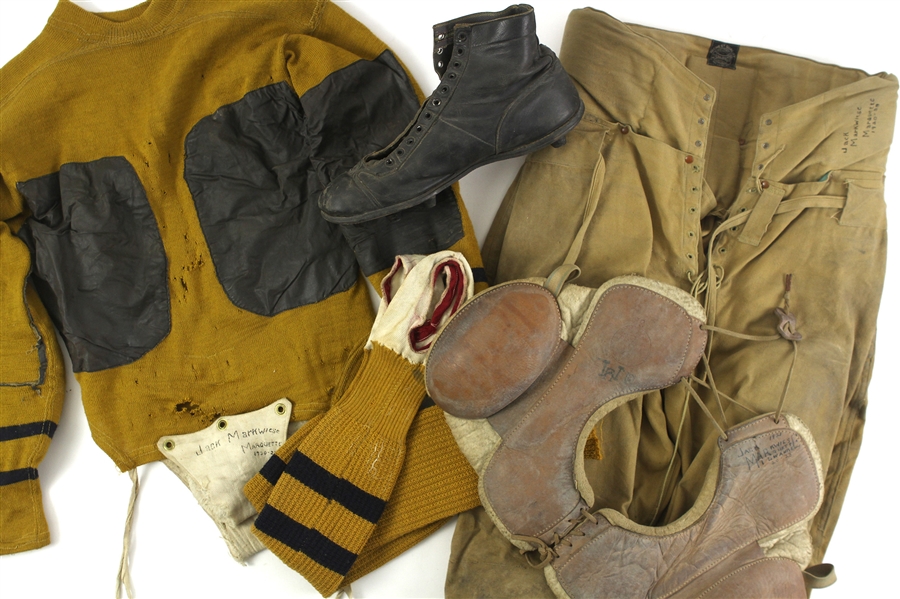 1920-1923 Jack Markweiss Marquette Football Jersey Pants Uniform Collection