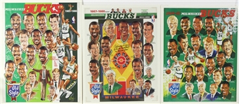 1980's-90's Milwaukee Bucks Poster Collection - Lot of 13 w/ Oscar Robertson Signed Lithograph, Old Style Team Sportraits & More (JSA)