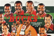 1980's-90's Milwaukee Bucks Poster Collection - Lot of 13 w/ Oscar Robertson Signed Lithograph, Old Style Team Sportraits & More (JSA)