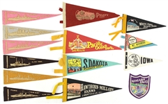 1960's-80's Americana Tourism Pennant Collection - Lot of 90+