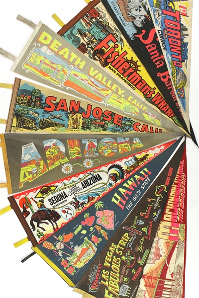 1960s-80s Americana Tourism Pennant Collection - Lot of 90+