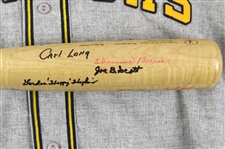 1997 Negro League Multi Signed Ebbets Filed Flannels KC Monarchs Jersey & Commemorative Bat (JSA)