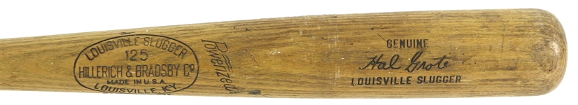 1950-59 Hal Grote Minor Leagues H&B Louisville Slugger Professional Model Game Used Bat (MEARS LOA)