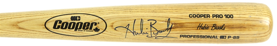 1991 Hubie Brooks New York Mets Signed Cooper Professional Model Bat (MEARS LOA/JSA)