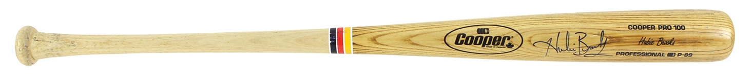 1991 Hubie Brooks New York Mets Signed Cooper Professional Model Bat (MEARS LOA/JSA)