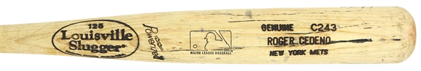 1999 Roger Cedeno New York Mets Signed Louisville Slugger Professional Model Game Used Bat (MEARS LOA/JSA)